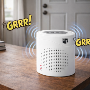 Barking Dog Alarm Category | Escape Unharmed by GSI barking dog alarm activates on end table near front door