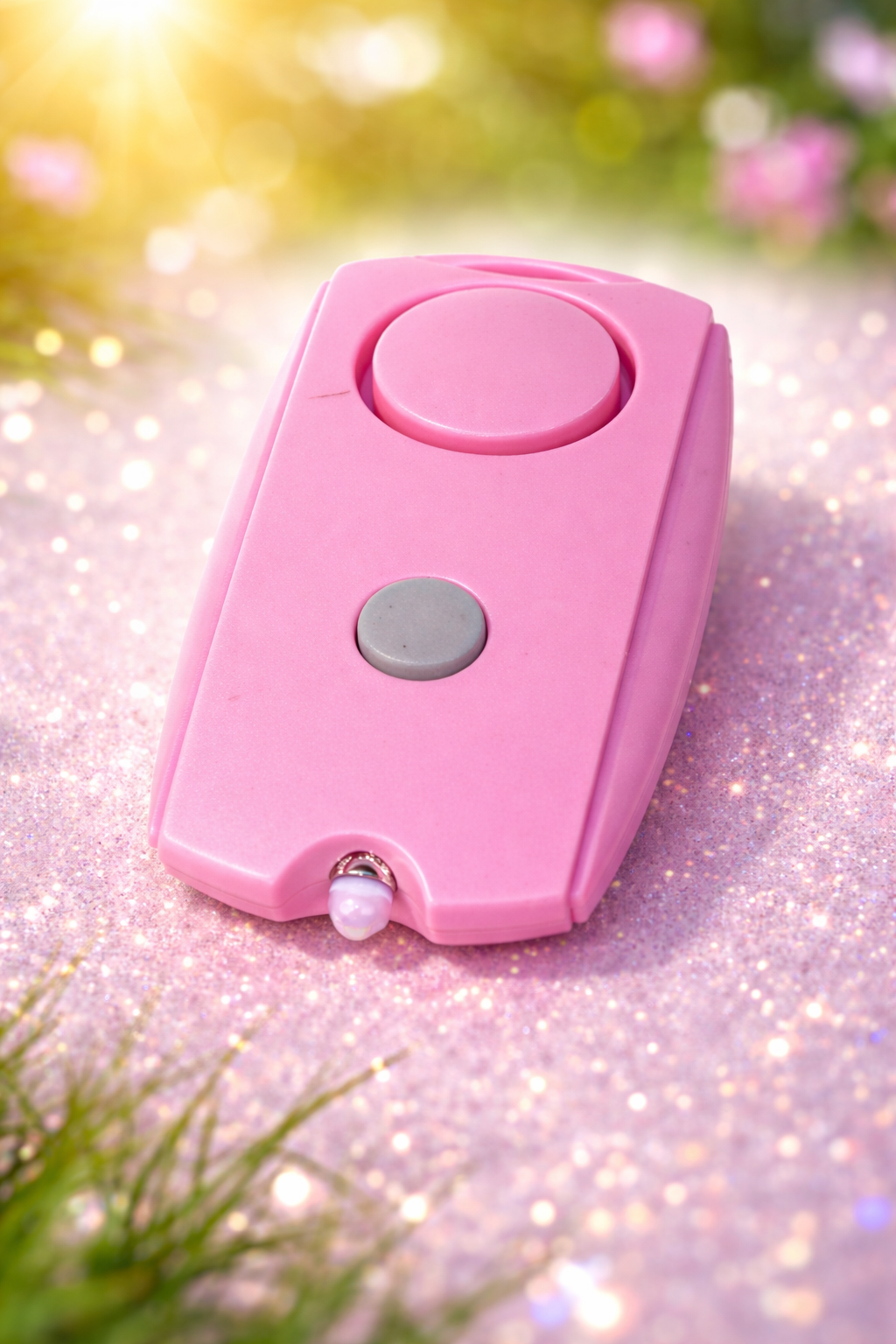 pink colored personal alarm